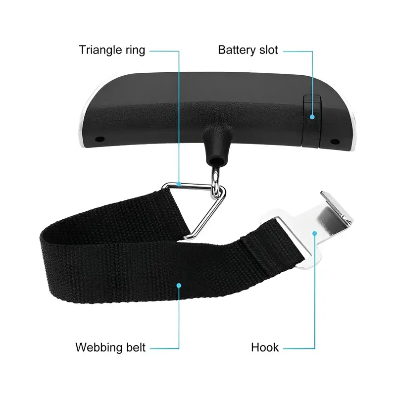10g-50kg Portable Digital Luggage Weight Scale LCD Display Pocket Electronic Scale Balance Suitcase Travel Baggage Weight Tool