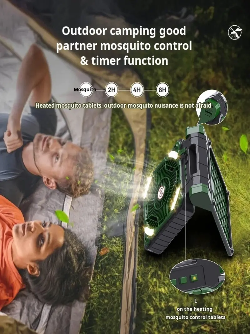 Solar Charging Portable Outdoor Camping Multifunctional Fan Camping Fan new