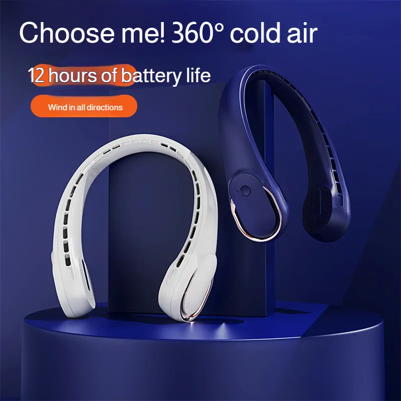 Outdoor Portable Neck Fan USB Charging Leafless Neck Fan Sports Silent Portable Fan