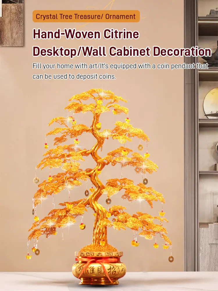 Fortune Tree Ornaments Feng Shui  Cash Cow Handicraft Fortune Tree Fortune Decoration Golden TreeShaped Ornaments Creative