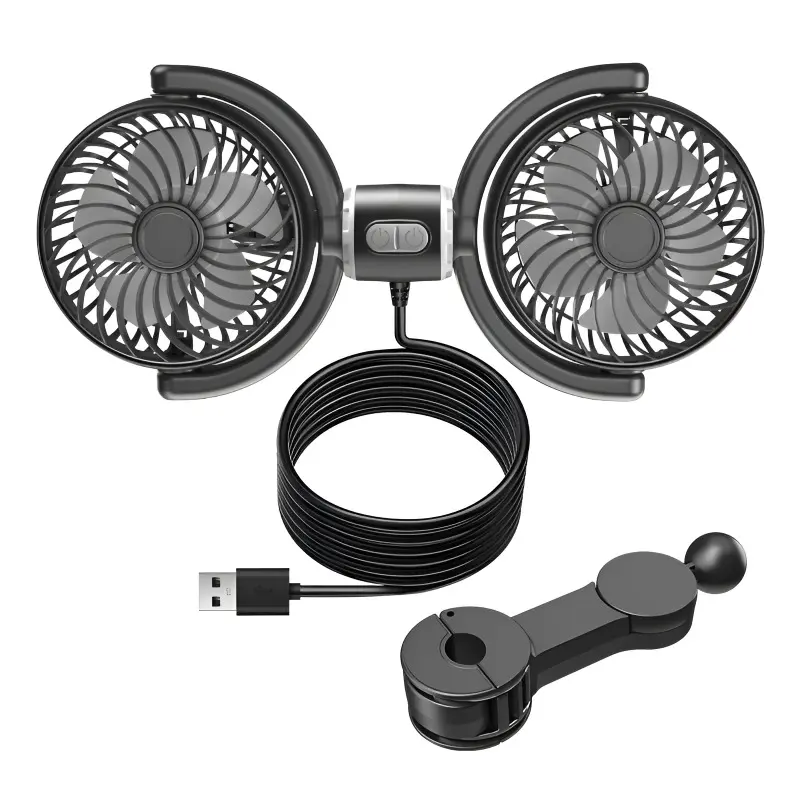 Car double-head fan car rear seat electric fan summer large truck car universal electric fan usb car