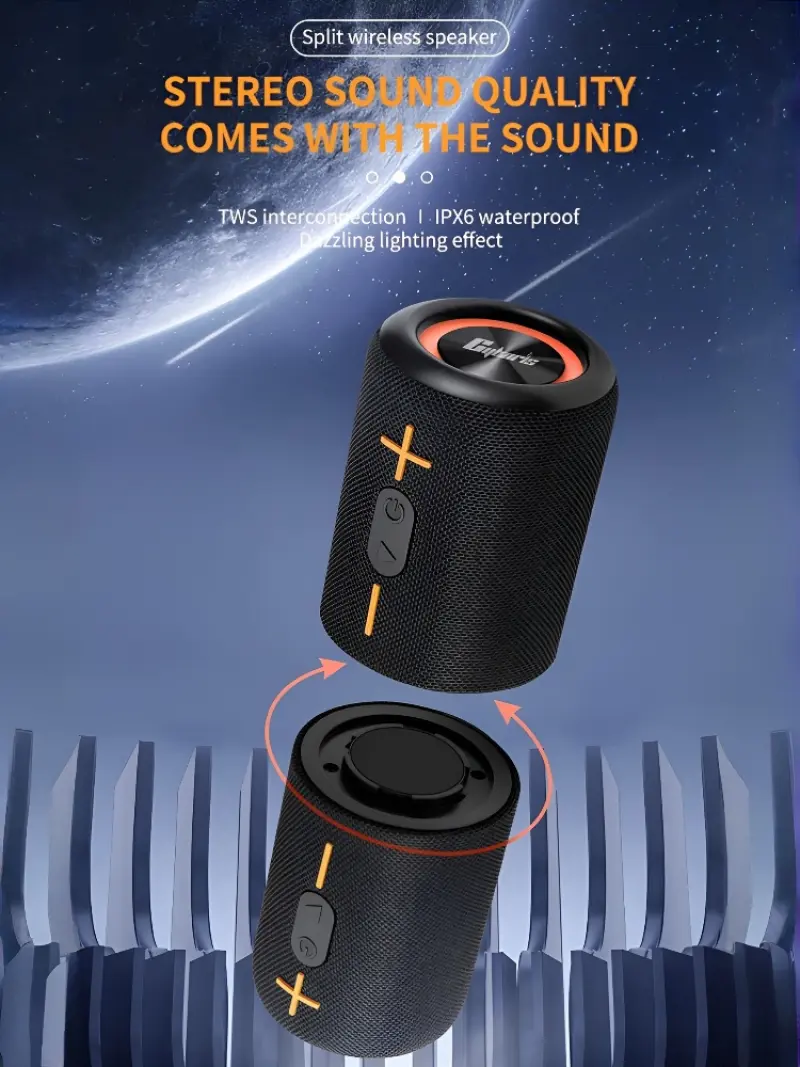 Wireless Bluetooth Speaker Dazzling  Split Subwoofer Wireless Bluetooth Audio RGB Outdoor Wireless 2-in-1 Magnetic Speaker