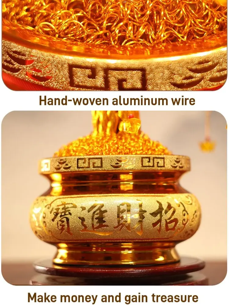 Fortune Tree Ornaments Feng Shui  Cash Cow Handicraft Fortune Tree Fortune Decoration Golden TreeShaped Ornaments Creative
