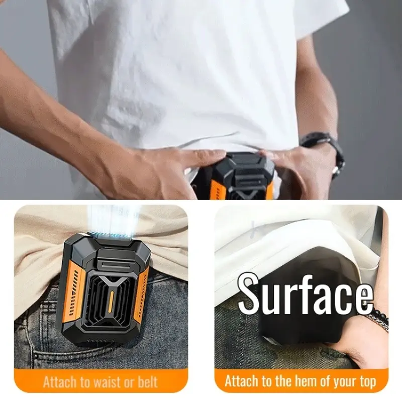 Outdoor Waist Fan Four-way Waist Fan [lighting + Mobile Power Function] Outdoor Whole Body Cooling Device Belt Waist Belt Gift