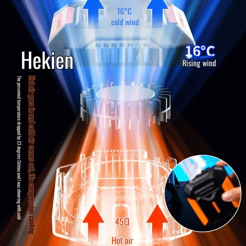 Outdoor Waist Fan Four-way Waist Fan [lighting + Mobile Power Function] Outdoor Whole Body Cooling Device Belt Waist Belt Gift