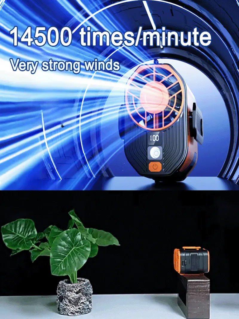 Portable Frozen Fan AntiOutdoor Cooling Highspeed Cooling Mini Hanging Fan Walking Site Clip Fan