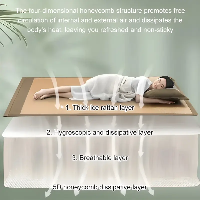 Ice Silk Mat  Foldable Double Bed Mugwort Mat Cool Mat Bamboo Mat Summer Naked Sleeping Student  Foldable Ice Silk Mat