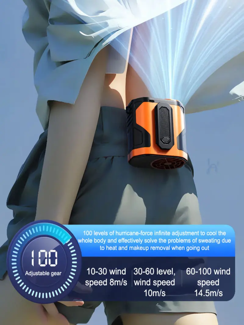Portable Frozen Fan AntiOutdoor Cooling Highspeed Cooling Mini Hanging Fan Walking Site Clip Fan