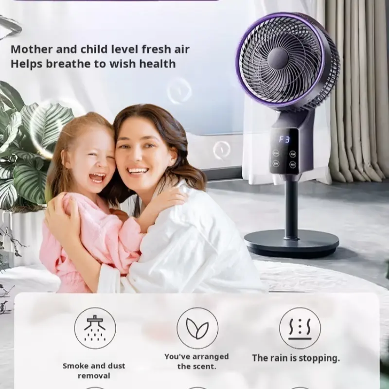Stand Floor Fan Cooling Air Circulation Fan Turbo Convection Mute Cooling Fan Stand Floor Fan Timing Remote Control with Adapter