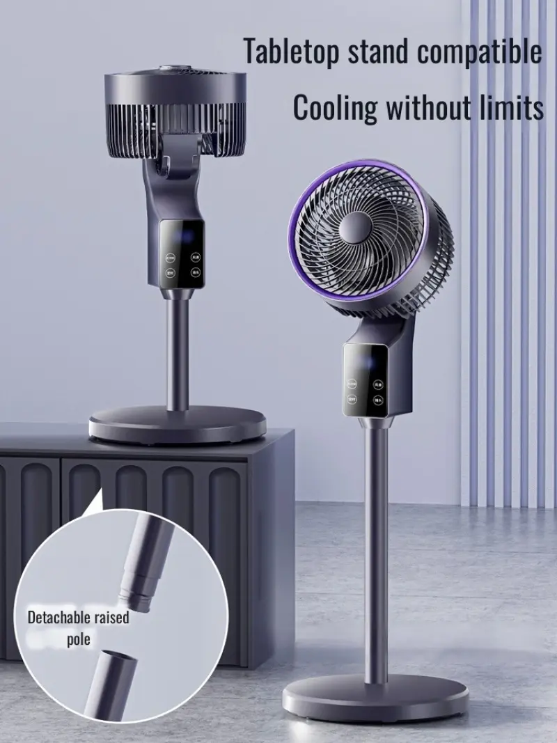Stand Floor Fan Cooling Air Circulation Fan Turbo Convection Mute Cooling Fan Stand Floor Fan Timing Remote Control with Adapter