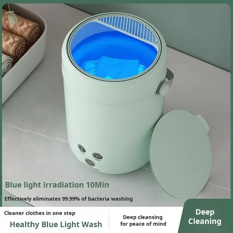 Portable Mini Washing Machine Underwear Socks Small  Turbine Washing Machine 3.8L Semi-Automatic Underwear Elution Washer