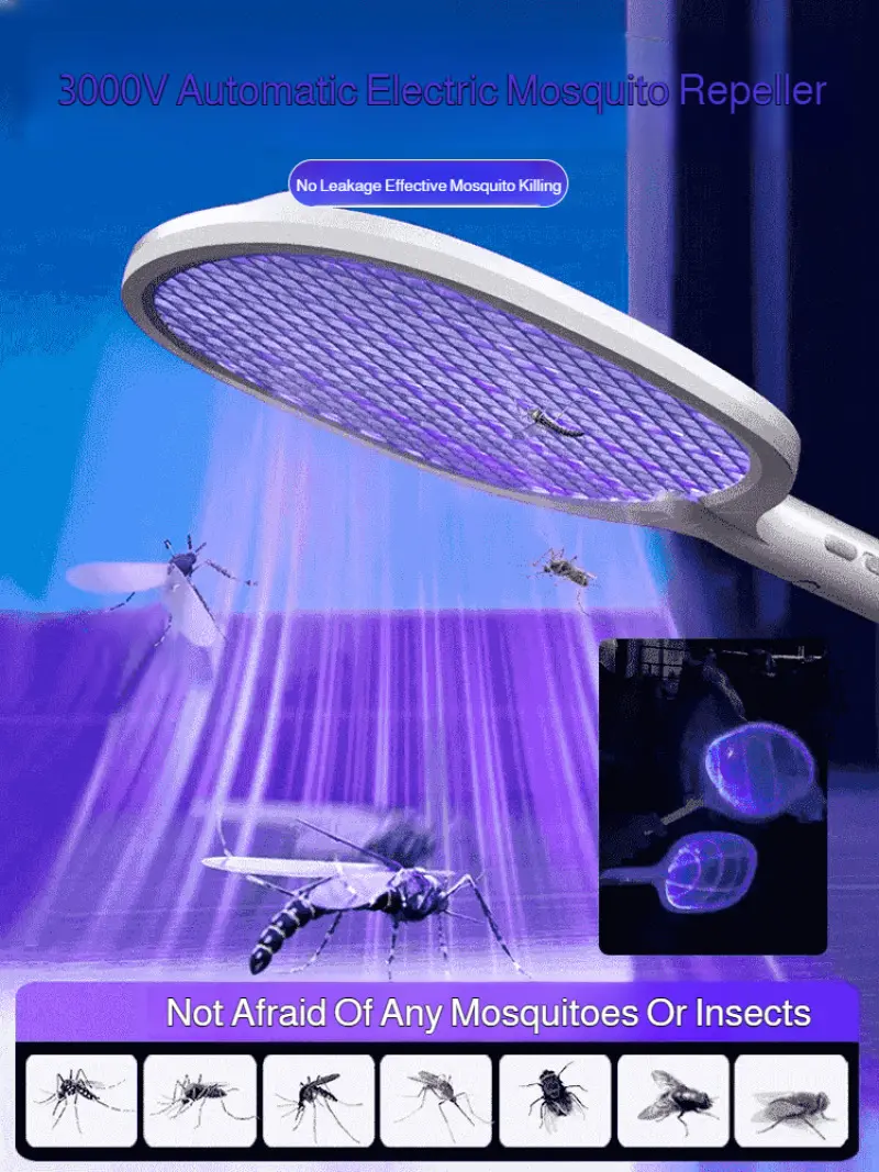 Folding Electric Mosquito Swatter Fully Automatic Two in One Mosquito Repellent  Swatter Catches Folding Mosquito Killing Lamp