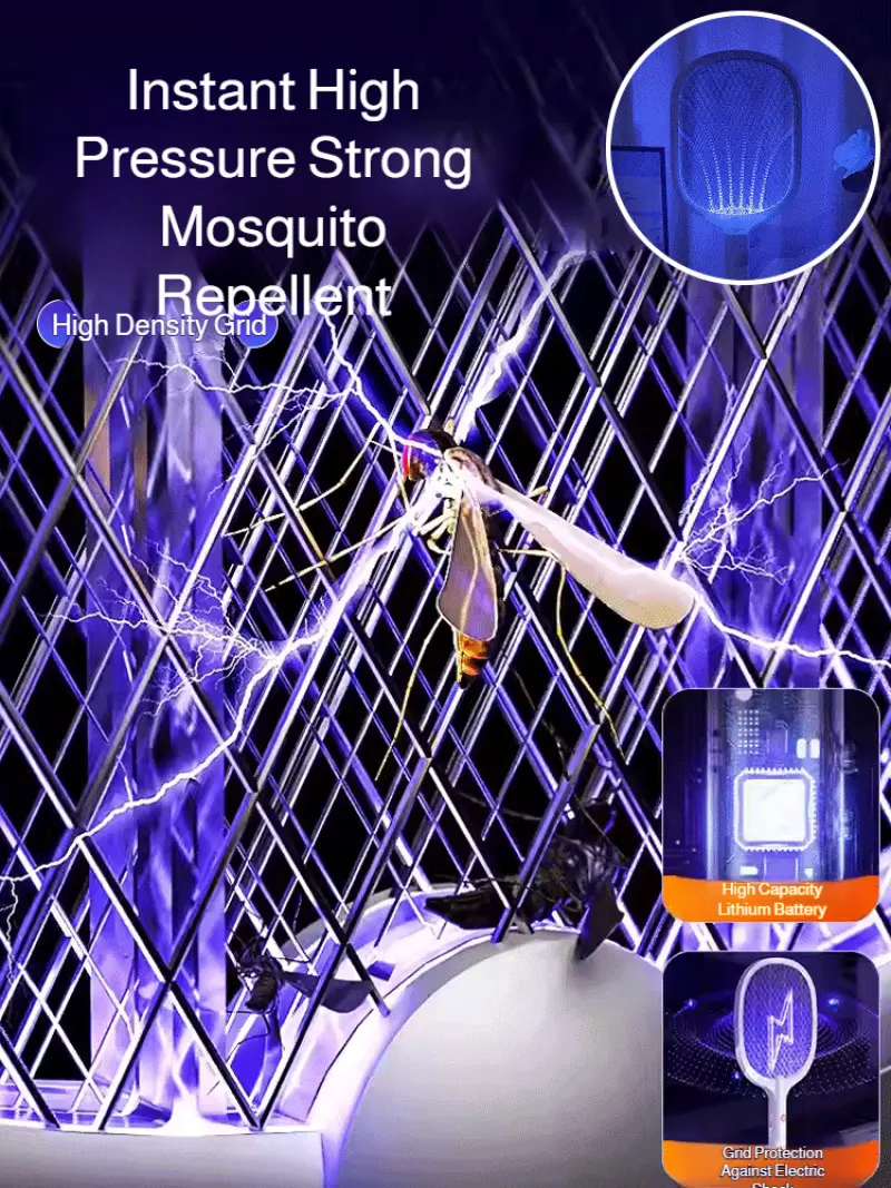 Folding Electric Mosquito Swatter Fully Automatic Two in One Mosquito Repellent  Swatter Catches Folding Mosquito Killing Lamp