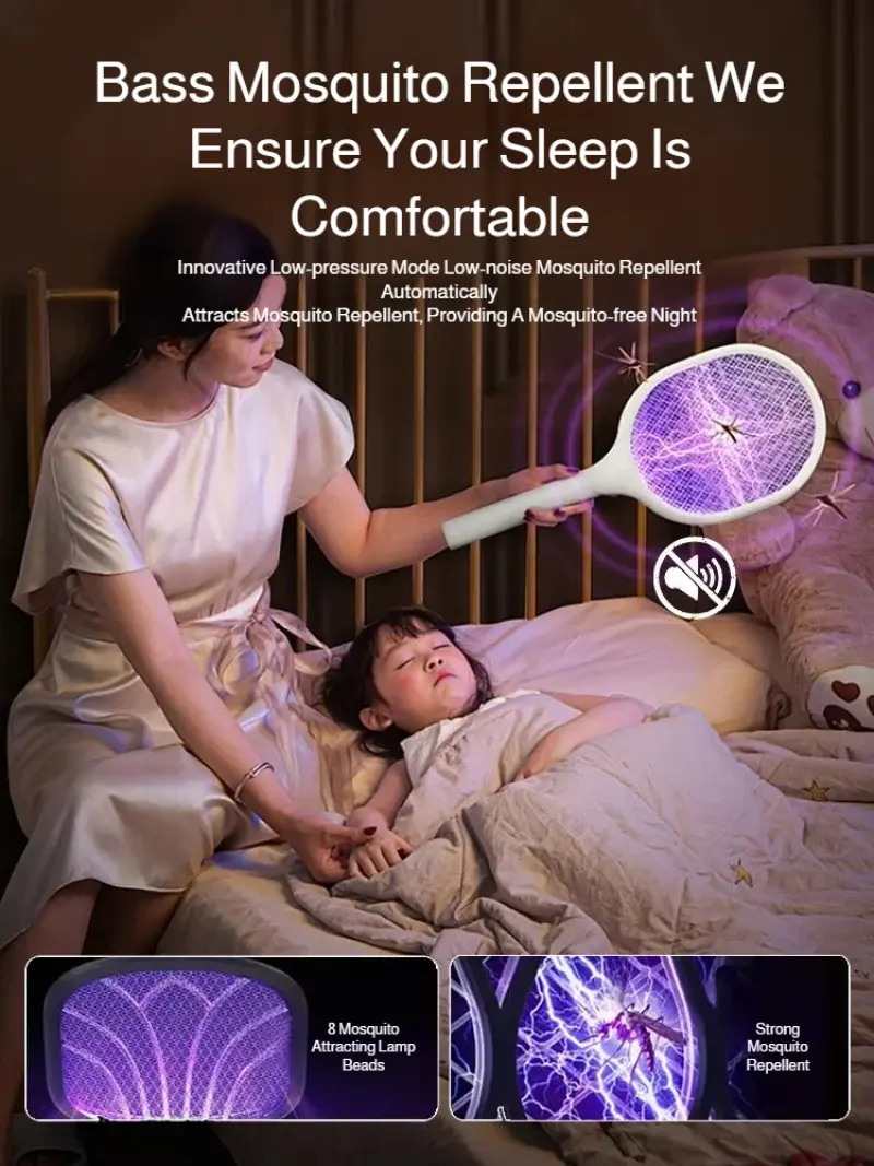 Folding Electric Mosquito Swatter Fully Automatic Two in One Mosquito Repellent  Swatter Catches Folding Mosquito Killing Lamp