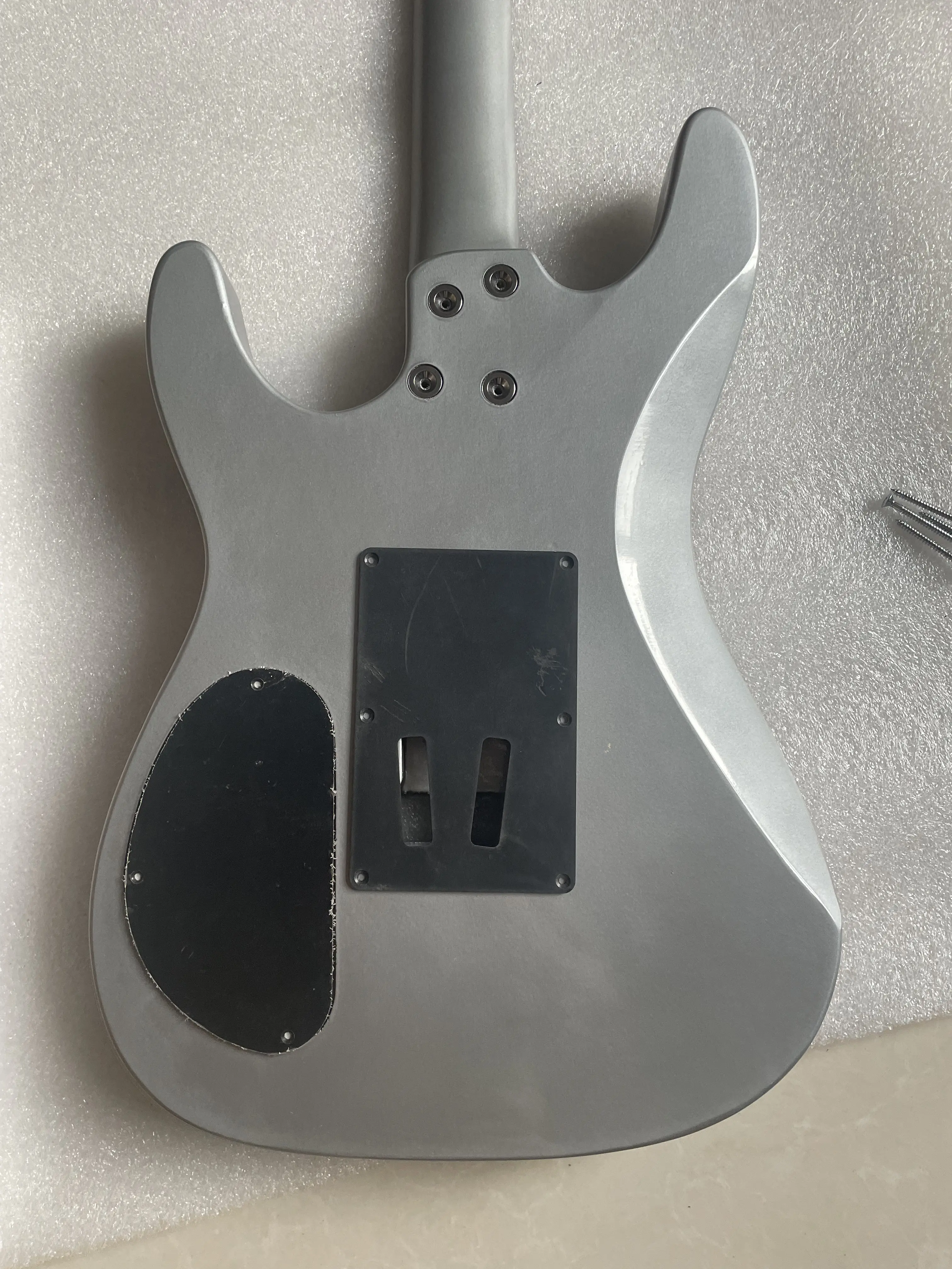Electric Guitar Kit with Maple Neck, Basswood Body,Grey, Luthier DIY, Slat Defective, A Set of Stock