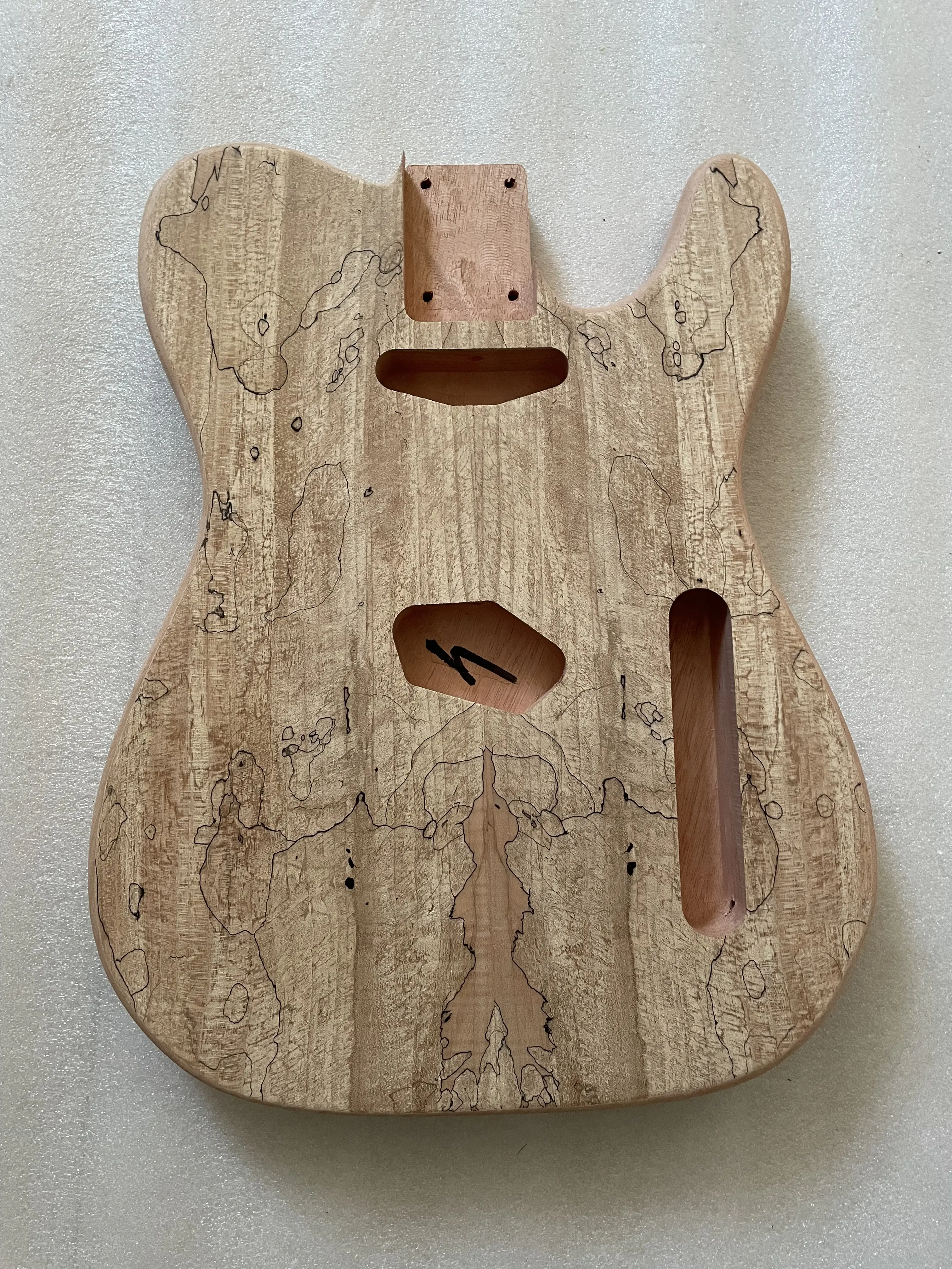 Unfinished Mahogany Wood Guitar Body, Flame Maple Veneer, Blank Guitar Barrel, DIY Part Accessories, 1 Piece Solid Wood