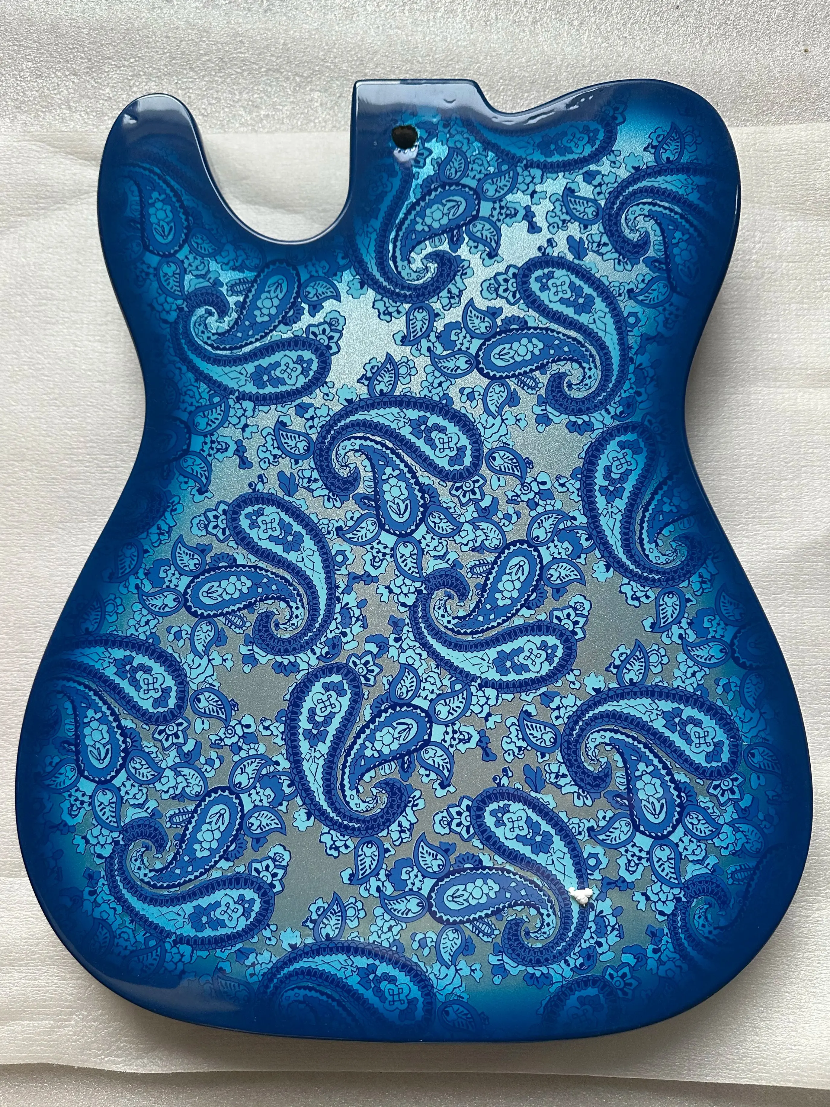 Electric Guitar Body Gloss Finished, Blue or Pink Amoeba Pattern, Solid Mahogany Wood, Real Photos, Wholesale, New, In Stock