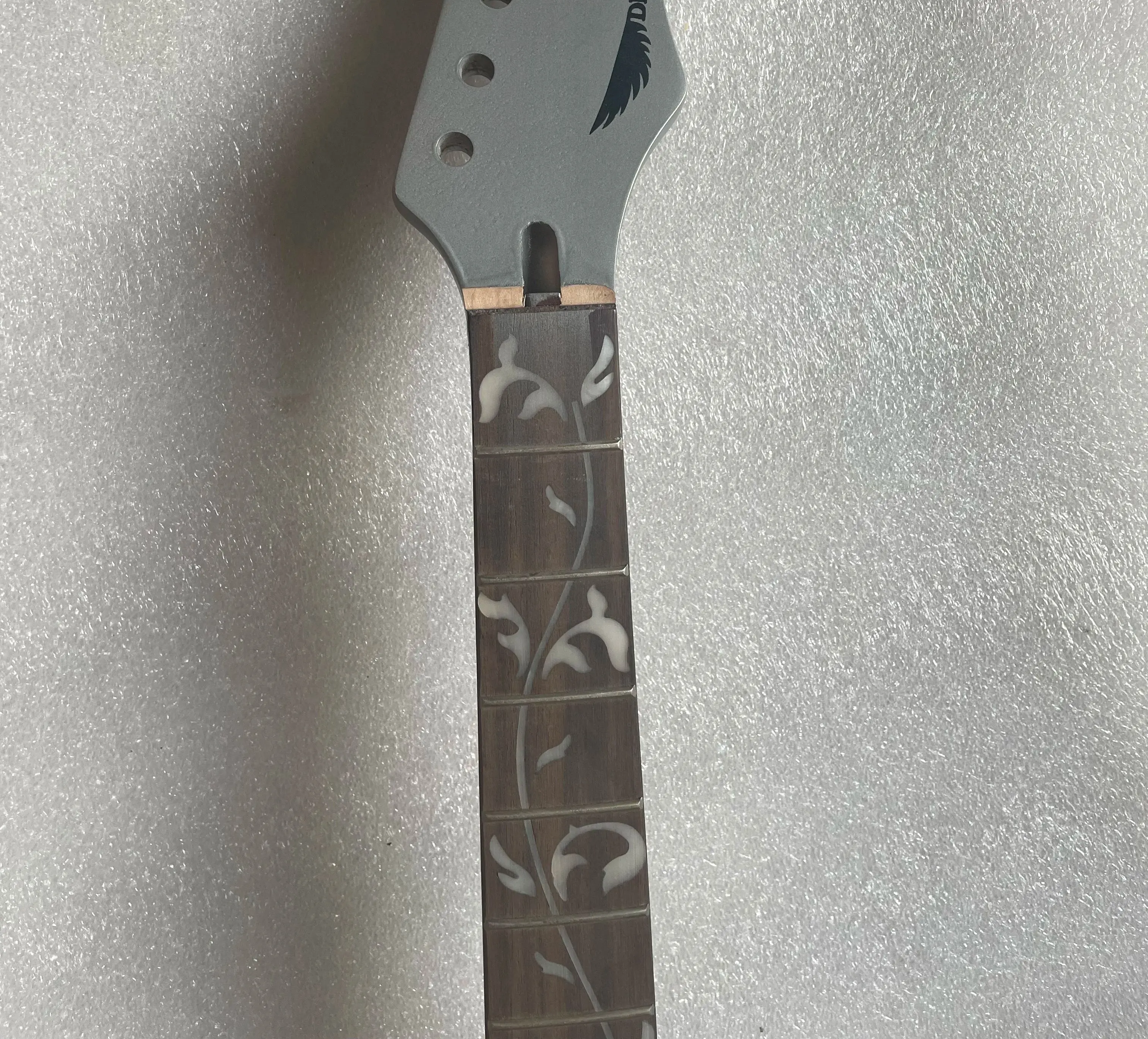 Electric Guitar Kit with Maple Neck, Basswood Body,Grey, Luthier DIY, Slat Defective, A Set of Stock