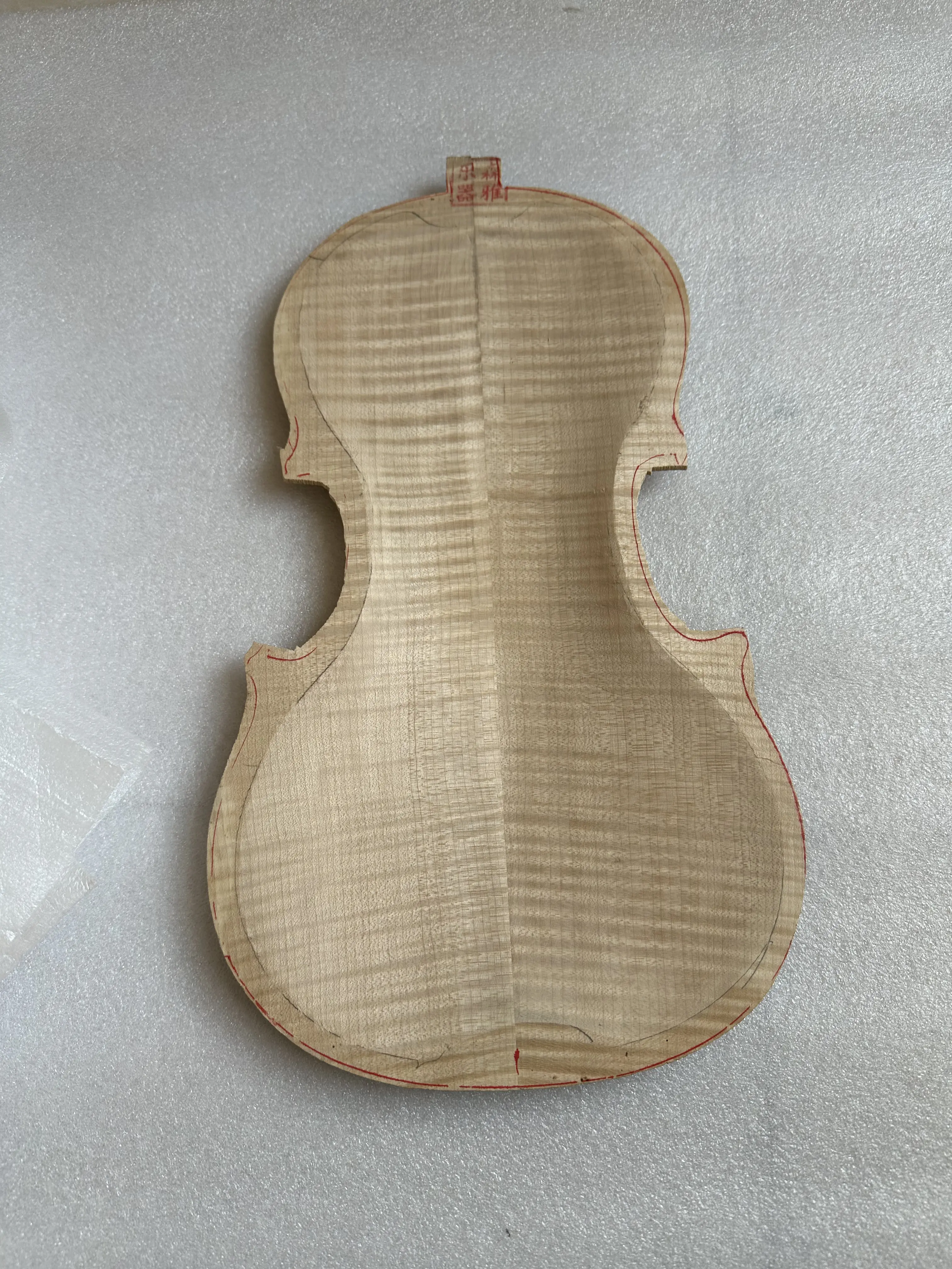 1 Pcs Solid Flamed Maple Wood Unfinished Violin Material Back Plate for 4/4 Violin Fiddle DIY Making Board