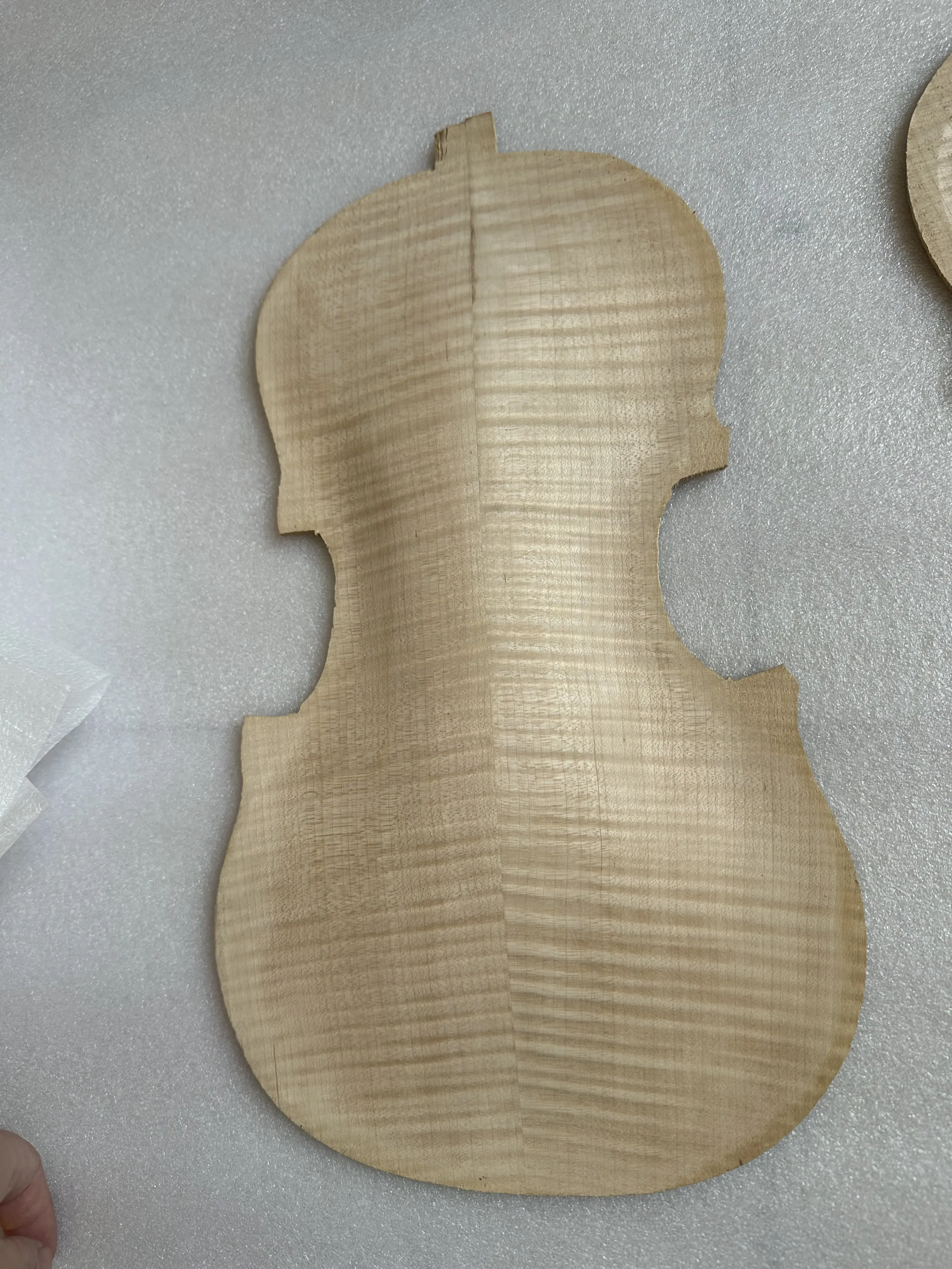 1 Pcs Solid Flamed Maple Wood Unfinished Violin Material Back Plate for 4/4 Violin Fiddle DIY Making Board
