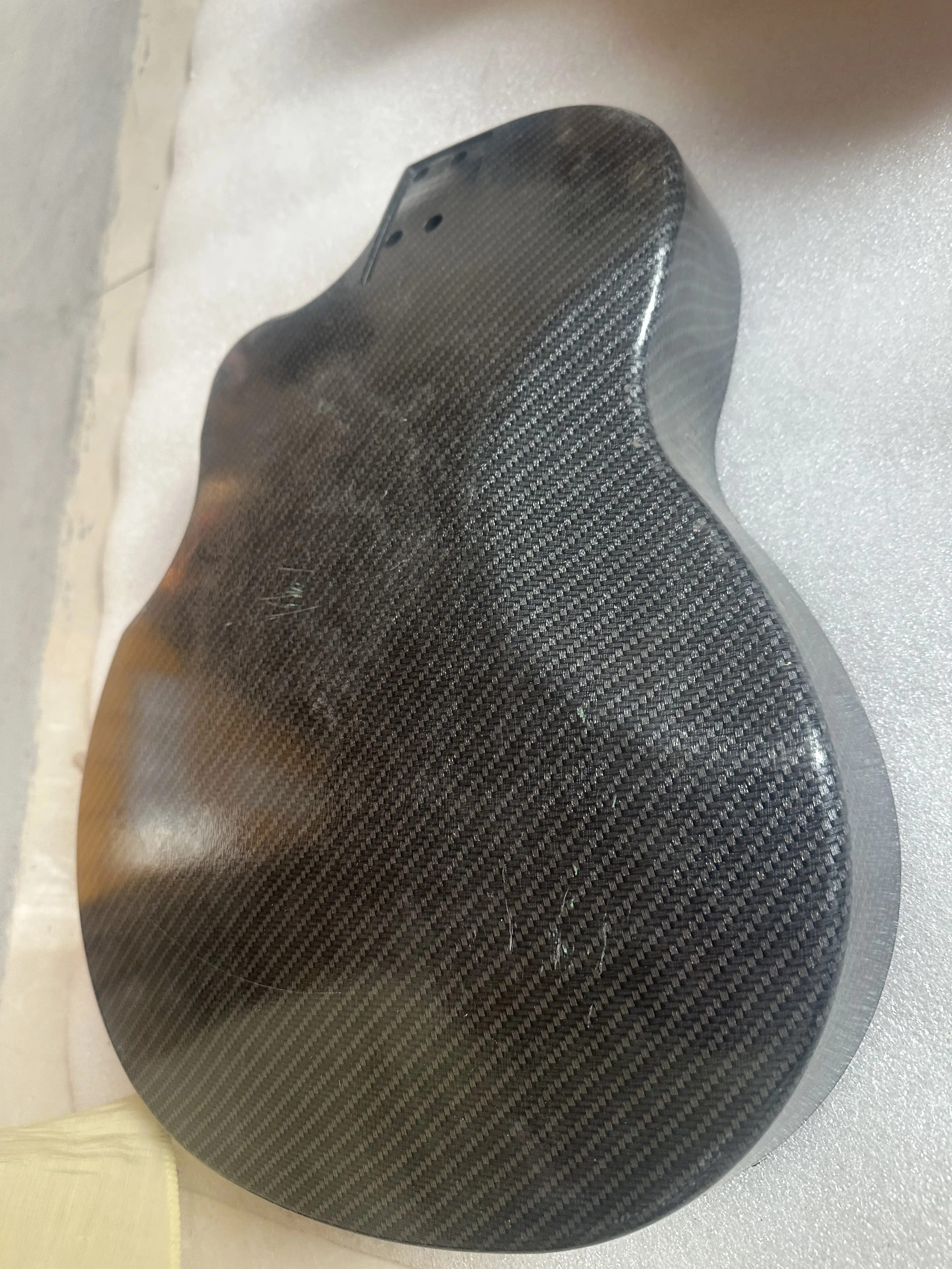 Nylon Plastic Compstic Acoustic Guitar, 6 Strings, Round Back, Ovation Model, 41 Inch, Cutaway Design, Folk Guitar, Back Part
