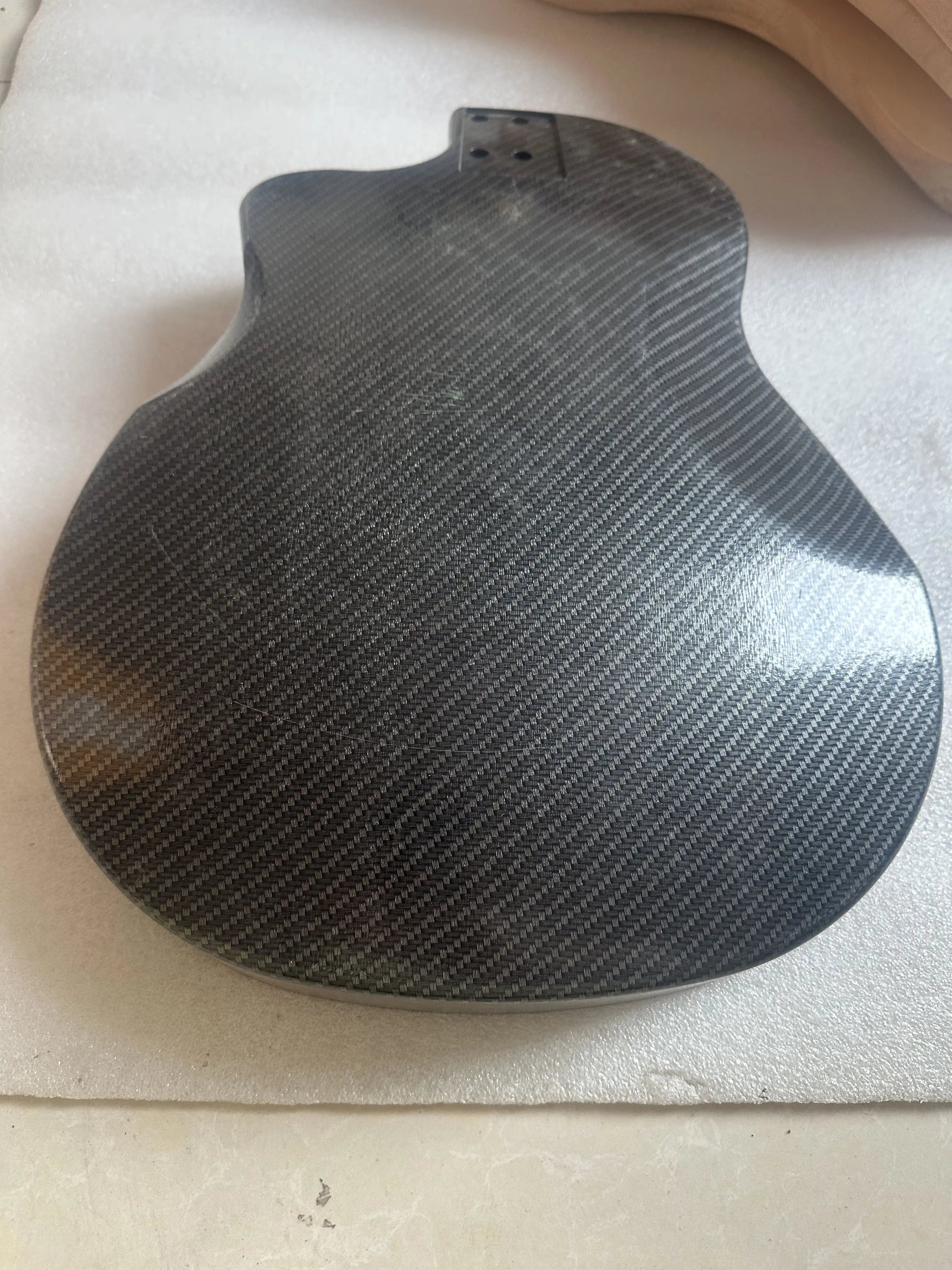 Nylon Plastic Compstic Acoustic Guitar, 6 Strings, Round Back, Ovation Model, 41 Inch, Cutaway Design, Folk Guitar, Back Part