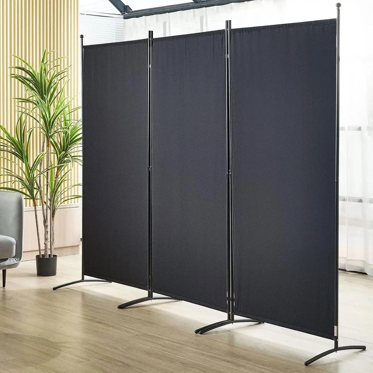 Room Divider, 6.1 ft Room Dividers and Folding Privacy Screens (3-Panel), Fabric Partition Room Dividers for Office