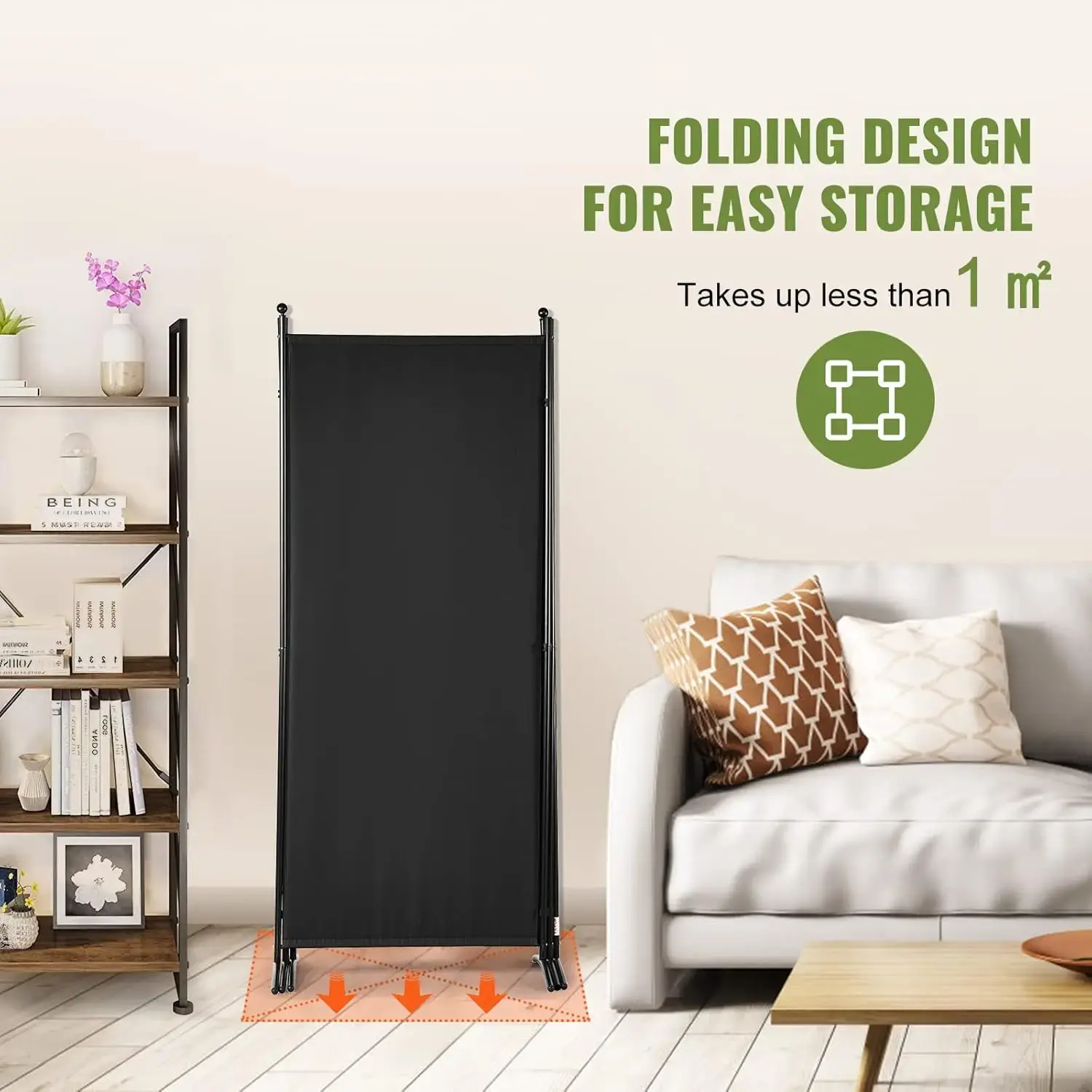 Room Divider, 6.1 ft Room Dividers and Folding Privacy Screens (3-Panel), Fabric Partition Room Dividers for Office