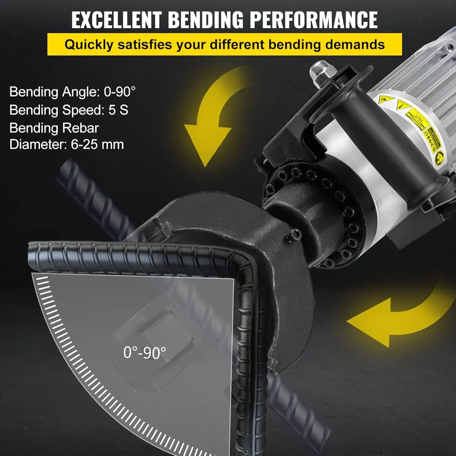 1.5KW Electric Rebar Bender, 1''(25mm) Hydraulic Electric Hand Held Rebar Bender, within 5s, 110V