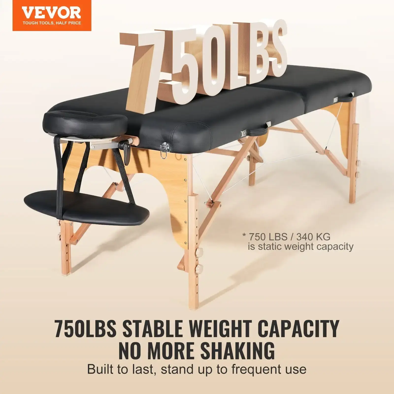 Professional Wide Massage Table 30" W, Heavy Duty Folding Massage Table, 8-Level Height Adjustable Facial Salon Tattoo Bed