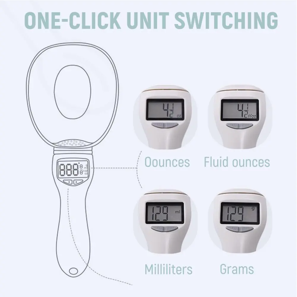 Digital Measuring Spoon 800g/1g Measuring Weighing Electronic Spoon Scale High Precision for Kitchen Daily Meals Dog Cat Food