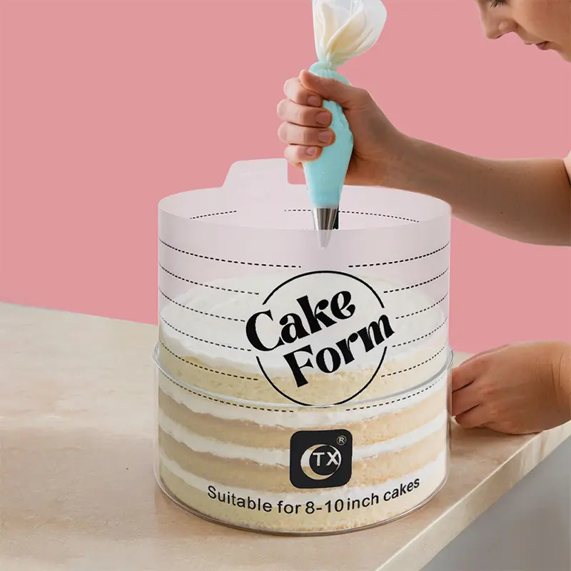 Adjustable Round Acrylic Telescopic Mousse Ring Circle Mold With Scale Heightened Cake Rings For Baking