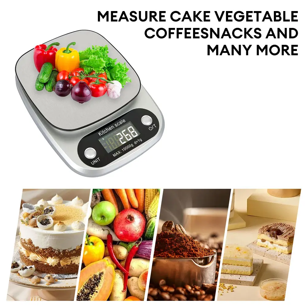 Digital Kitchen Scale 10Kg/1g Small Food Scales LCD Display Digital Gram Weight Scale Multifunction Measuring Tools for Jewelry