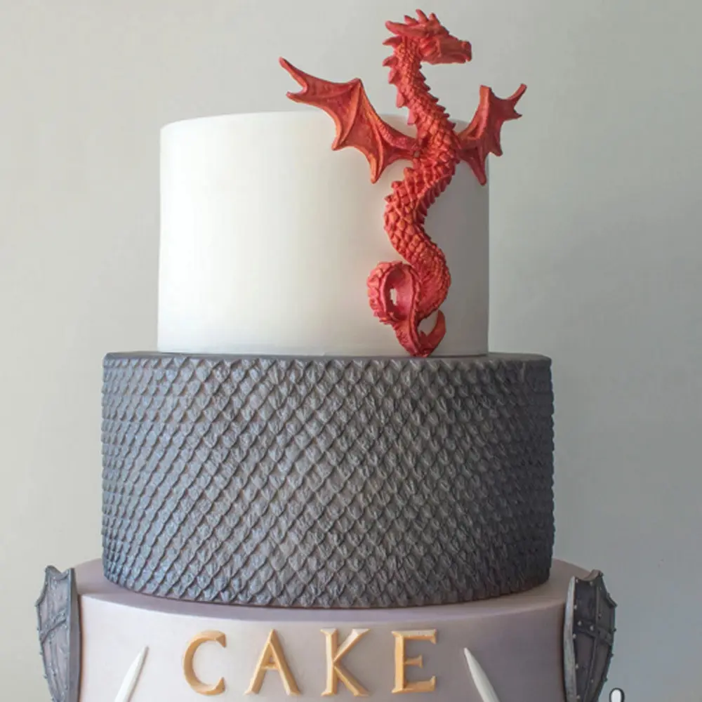 Dragon Scales Mould Silicone Mold Fondant Cake Decorating Tool Gumpaste Sugarcraft Chocolate Forms Bakeware K409