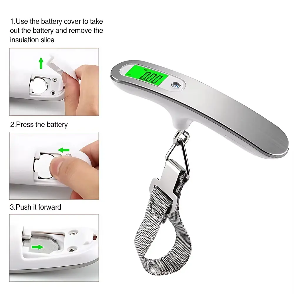 Portable High Precision Scale Digital LCD Display Suitcase Travel Bag Hanging Steelyard Hook Balance Scale Tools 110lb/50kg