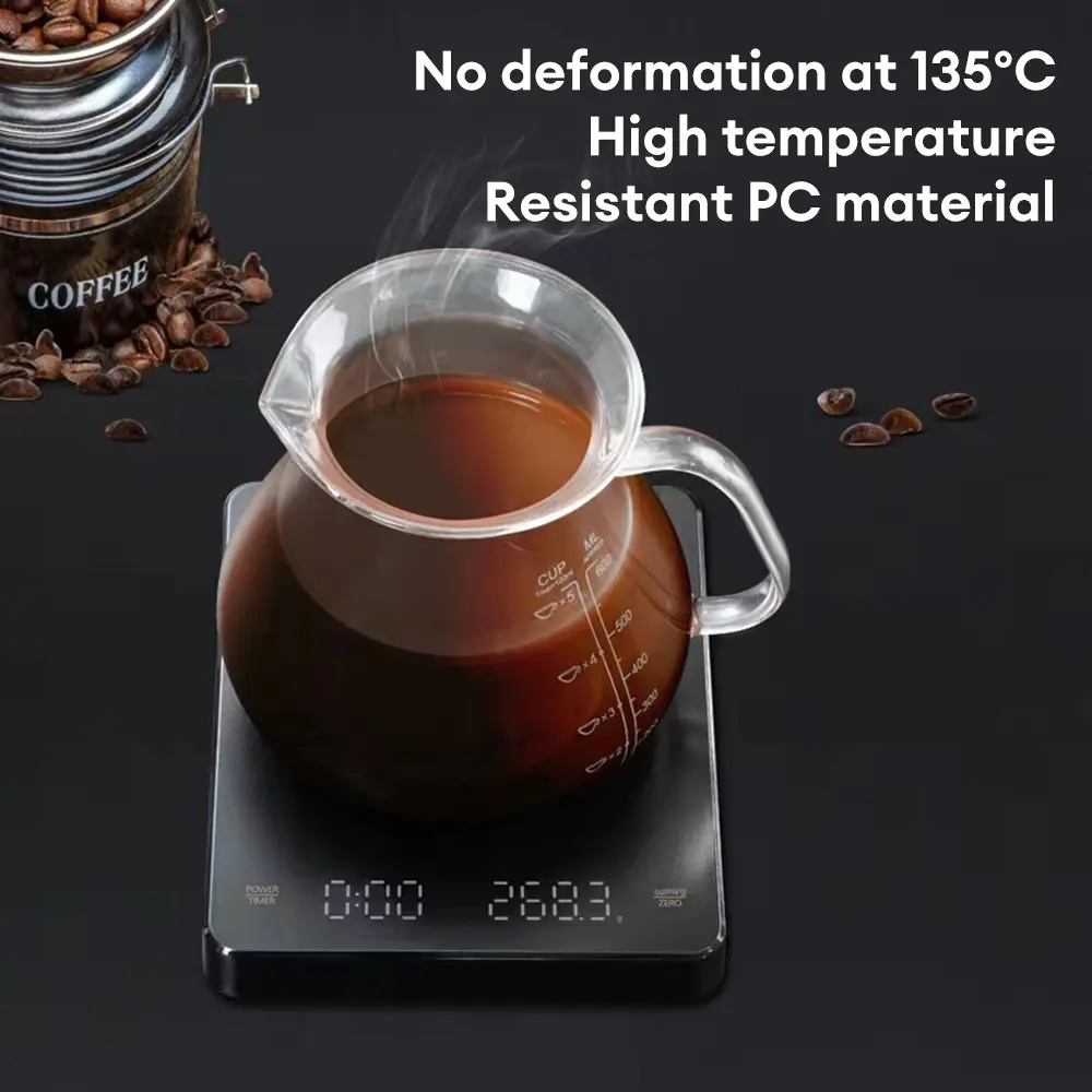 Mini Coffee Scale with Timer Digital Coffee Electronic Scales USB 3kg 0.1g  High Precision Measures LED Screen Espresso Scale