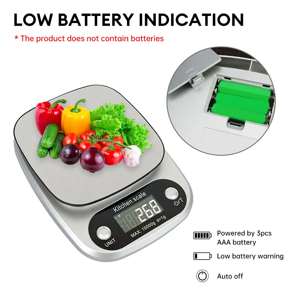 Digital Kitchen Scale 10kg  Electronic Jewelry Food Baking Scale Digital Weight Gram and Oz Digital Gram Scale with LCD/ Tare