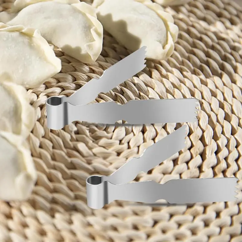 Kitchen Mini Food Tongs 2pcs Bread Clamp For Kitchen Utensils Precision Serrations Stainless Food Tongs Pastry Clamp Tool