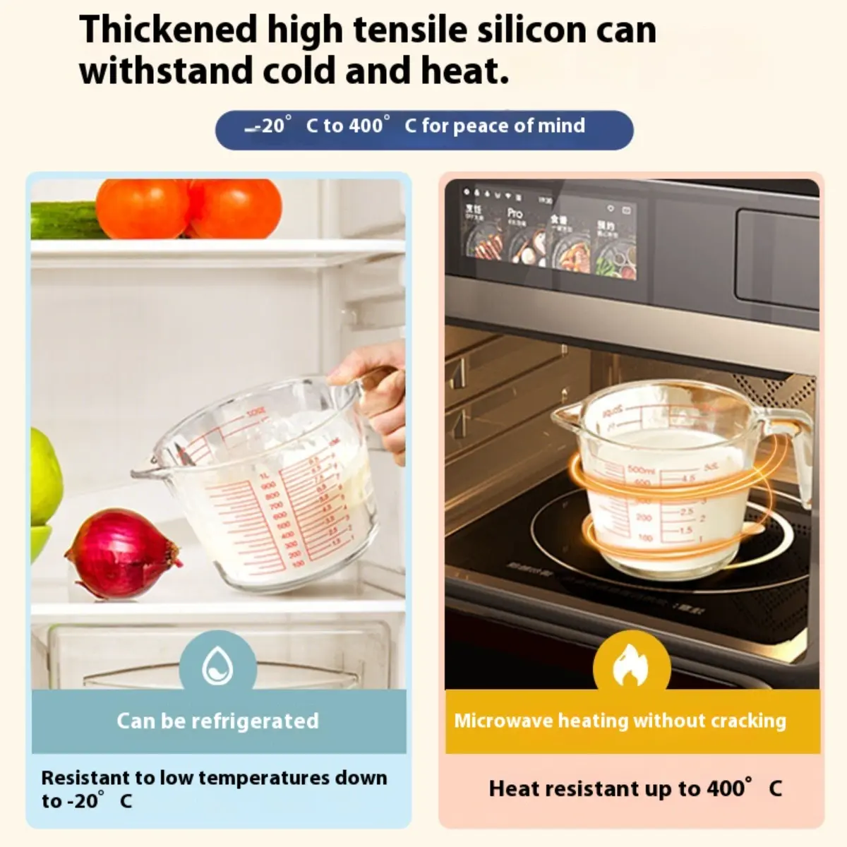 500ml Heat-Resistant Glass Measuring Cup with Precise Scale, Microwave & Oven Safe, Durable Kitchen Measuring Tool for Baking an