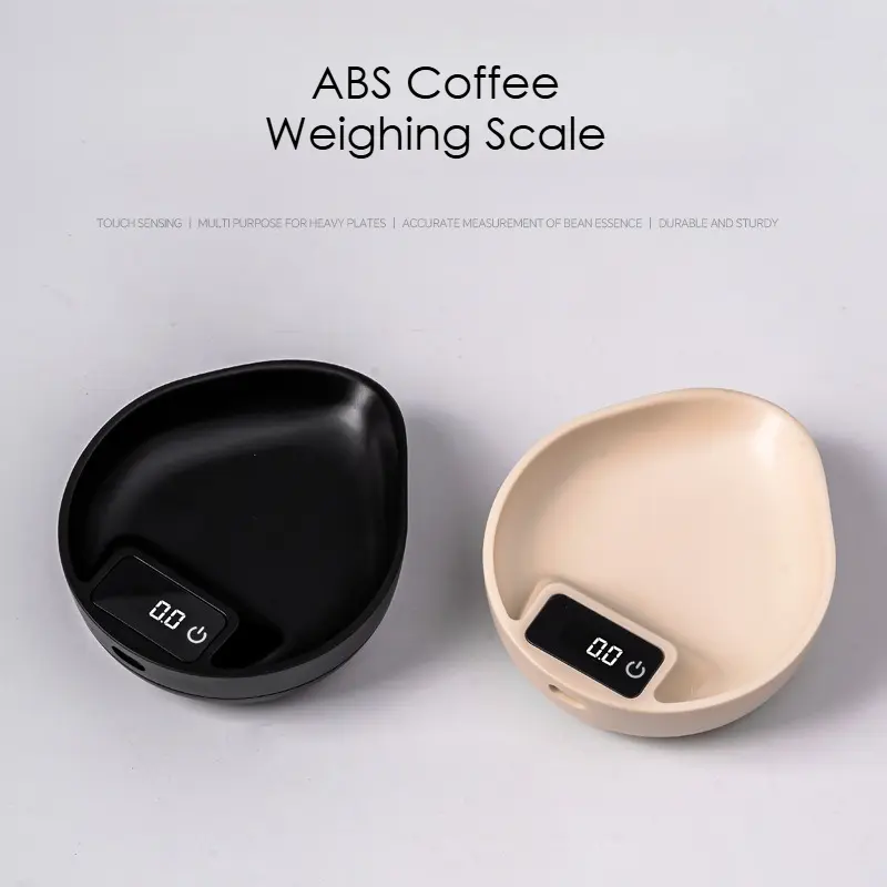 Mini Digital Coffee Scale 0.1g Precision, Espresso Brewing Weighing Scale with Bean Plate, Portable for Kitchen Travel Outdoor