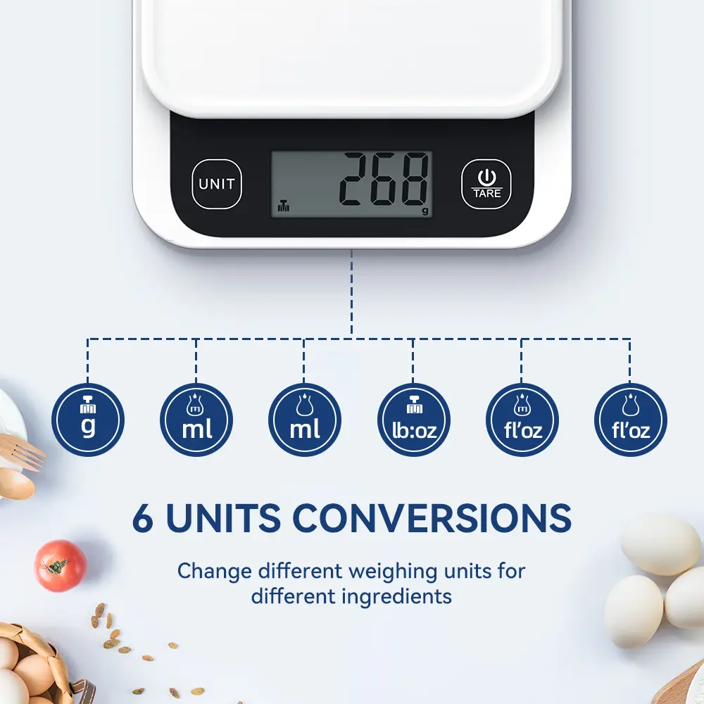 5kg/0.1g/1g Smart Kitchen Scales Nutrition Scale Smart Food Calories Scale Cook Bake Digital Scale with Nutrition Calculator APP