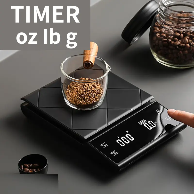 USB Charging Kitchen Coffee Scale with Timer LED Digital oz/Ib/g Electronic Scale Household Kitchen Food Scale
