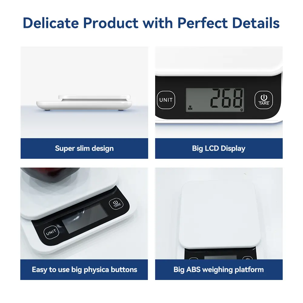 5kg/0.1g/1g Smart Kitchen Scales Nutrition Scale Smart Food Calories Scale Cook Bake Digital Scale with Nutrition Calculator APP