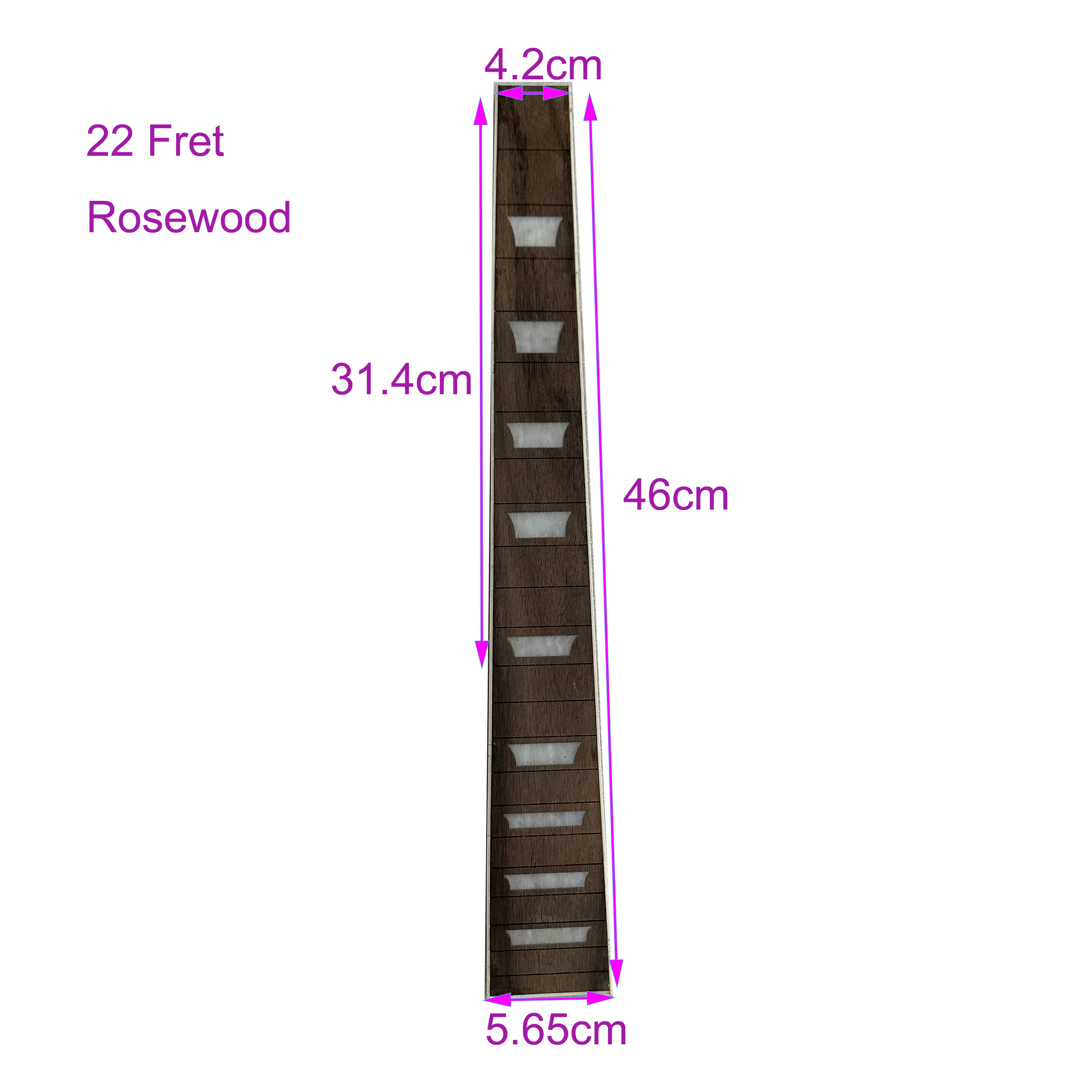 Guitar Neck Parts Luthier DIY Tool Guitar Fretboard Replacement Accessorie Rosewood Fingerboard for 24.75 Guitar Neck Unfinished
