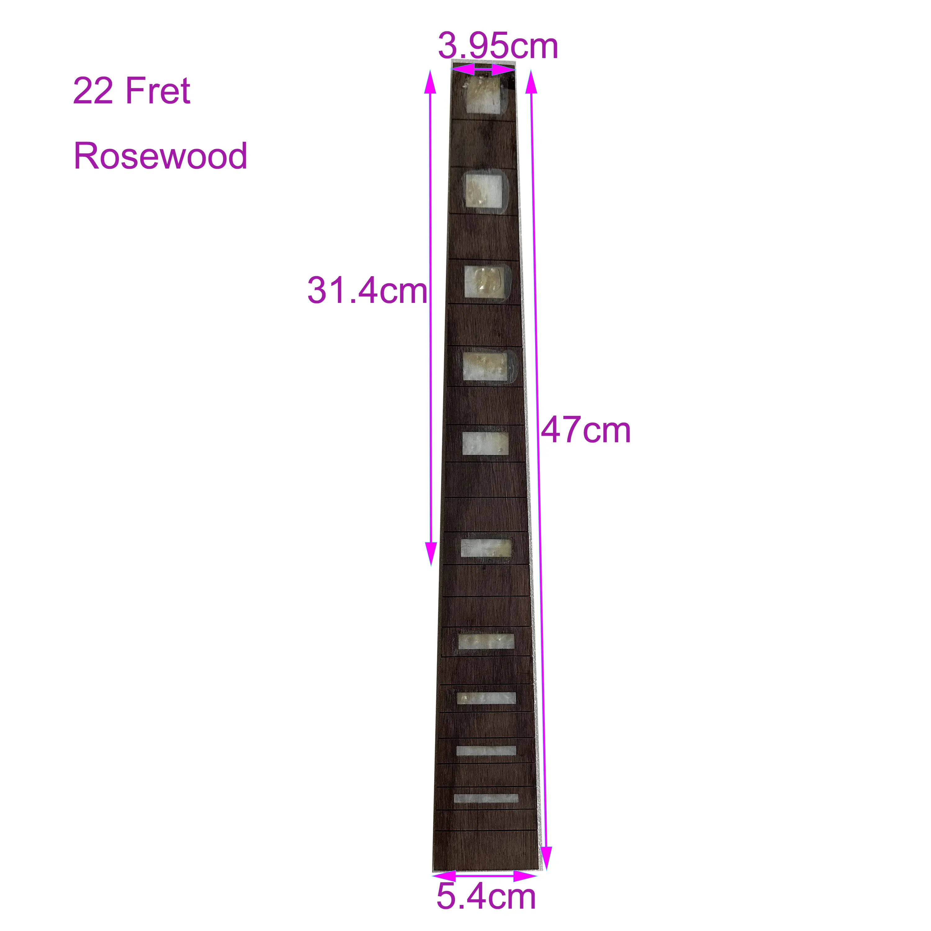 Guitar Neck Parts Luthier DIY Tool Guitar Fretboard Replacement Accessorie Rosewood Fingerboard for 24.75 Guitar Neck Unfinished
