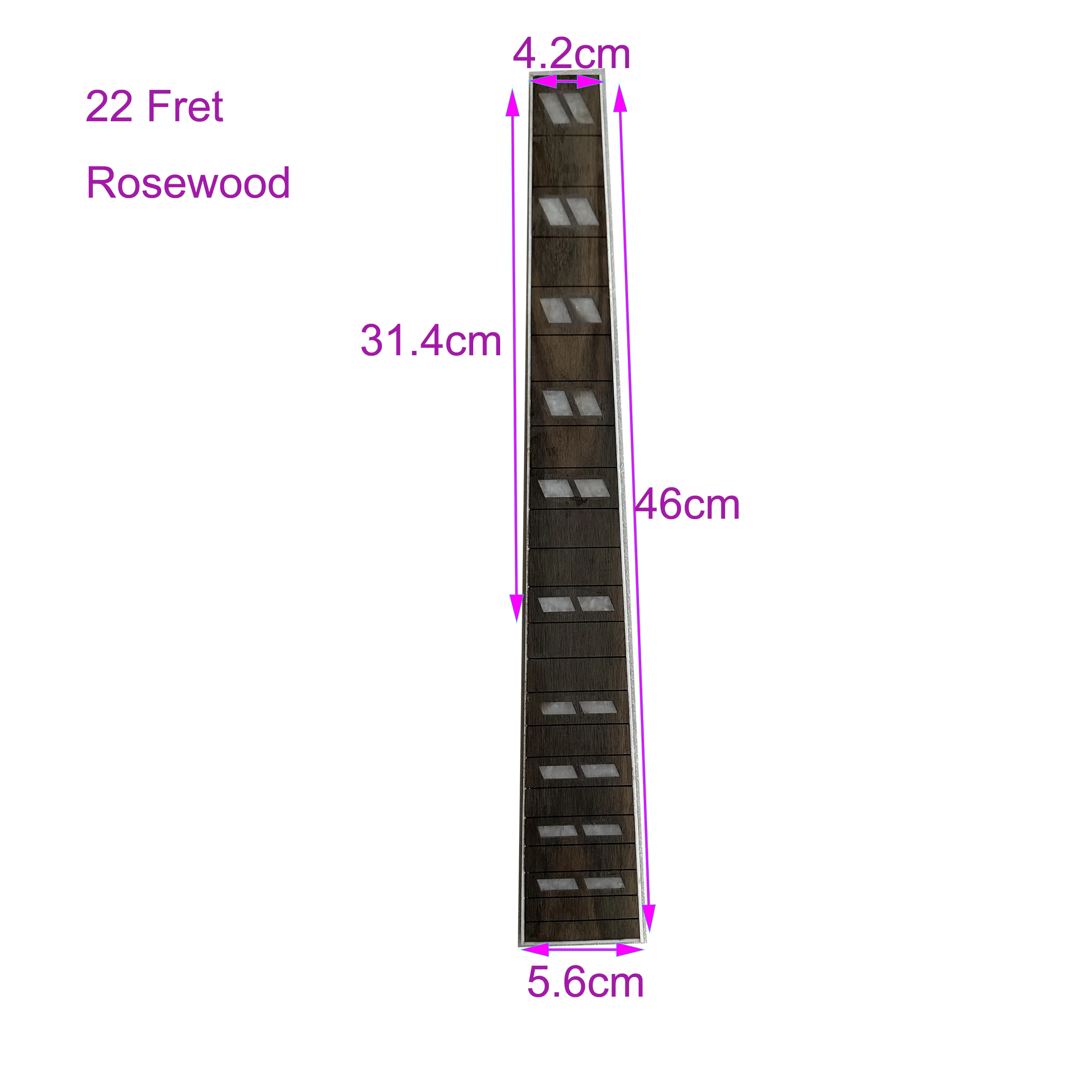 Guitar Neck Parts Luthier DIY Tool Guitar Fretboard Replacement Accessorie Rosewood Fingerboard for 24.75 Guitar Neck Unfinished