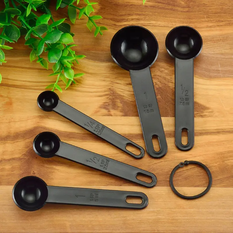 New 5Pcs/set 3 Colors Kitchen Measuring Spoon Coffee Teaspoon Sugar Scoop Baking Cooking Kitchen Measuring Cups with Scale Tools