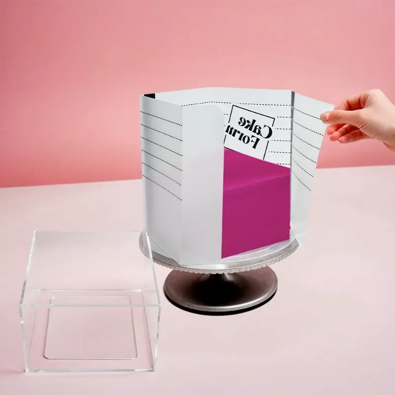 Adjustable Square Cake Ring Mold Fondant Tool Retractable Mousse Pastry Ring With Scale Acrylic Reusable Baking Cake Decor Tools