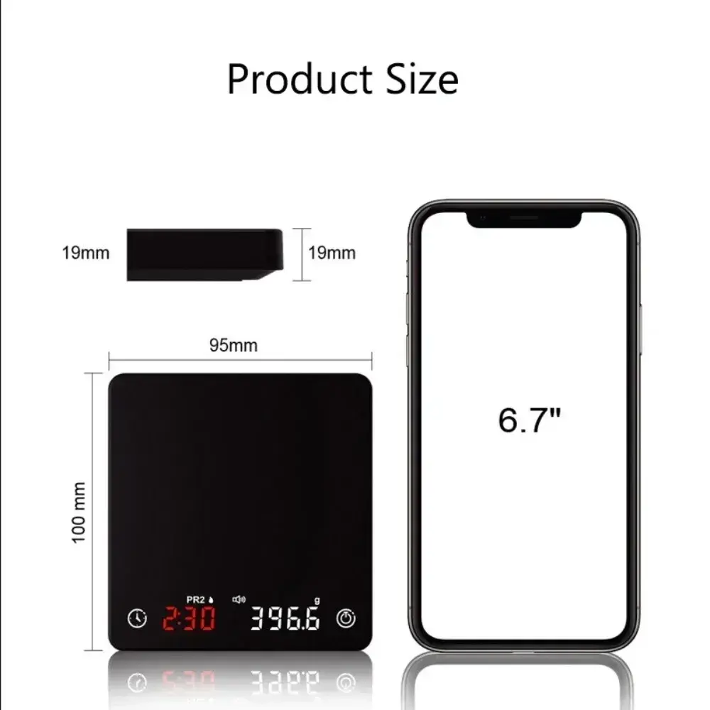 Tiny Espresso Coffee Kitchen Scale SearchPean Mini Smart Timer USB 2kg/0.1g Send Pad Man Woman Gift Timer Digital Weight Scale