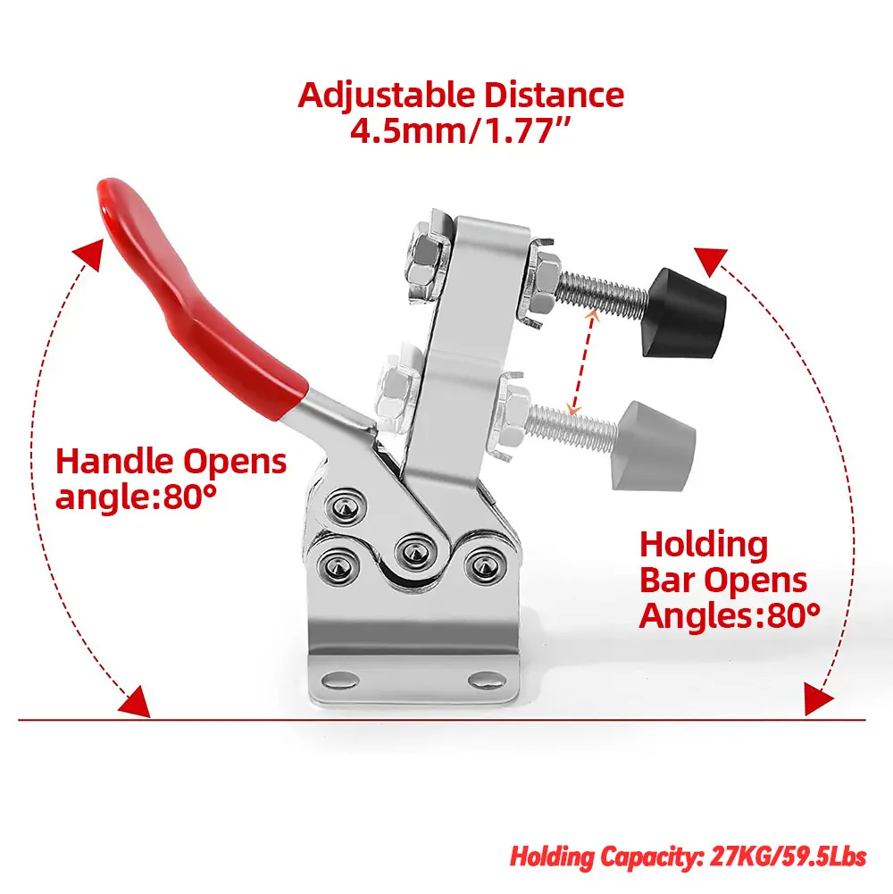 GH-201 Horizontal Toggle Clamp Quick-Release Toggle Clamps Set 27KG Vertical Toggle Clamp Hand Clip Tool clamps for woodworking